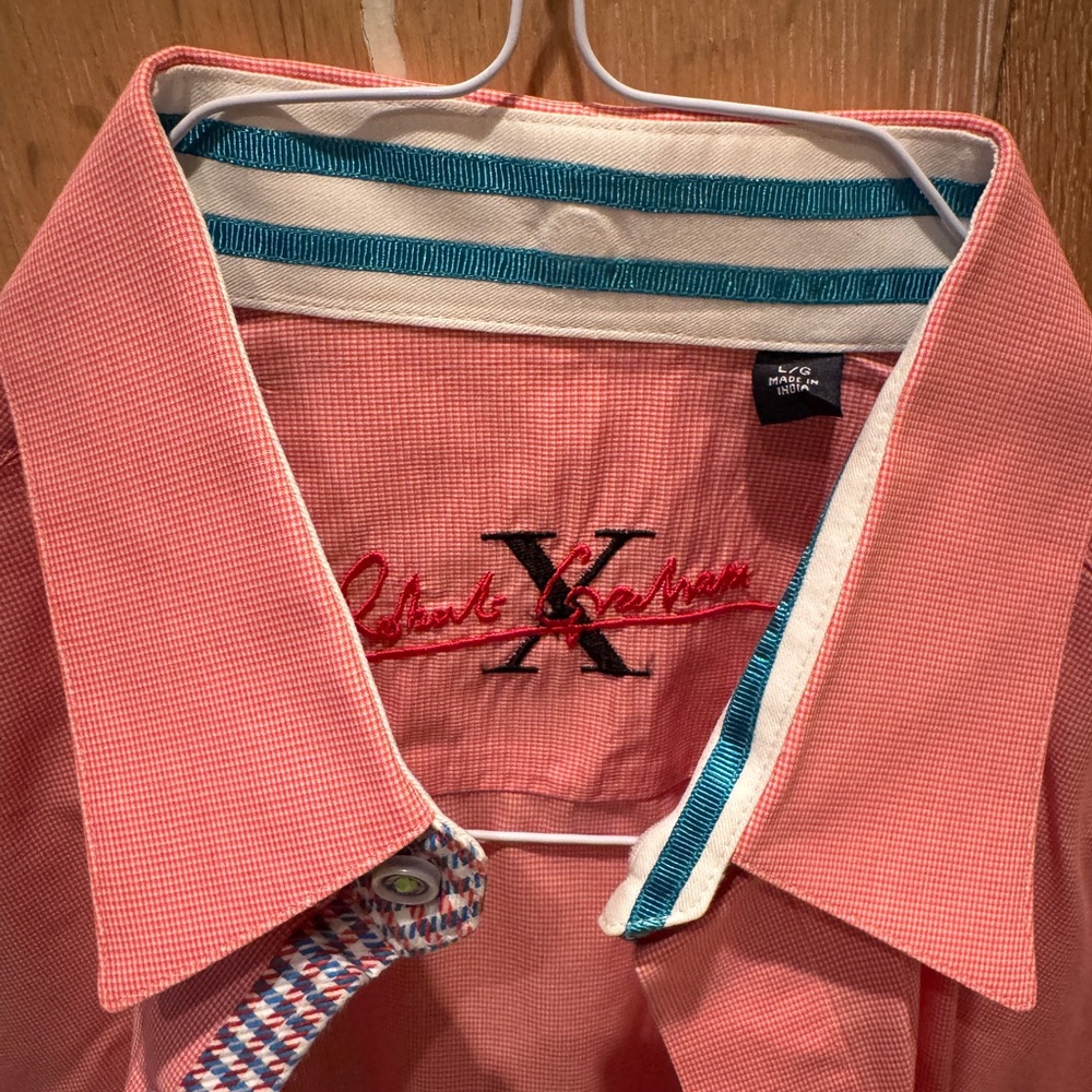 Robert Graham Men's Peach Color Casual Button Down Shirt